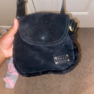 UGG Black Crossbody Bag with Suede Finish